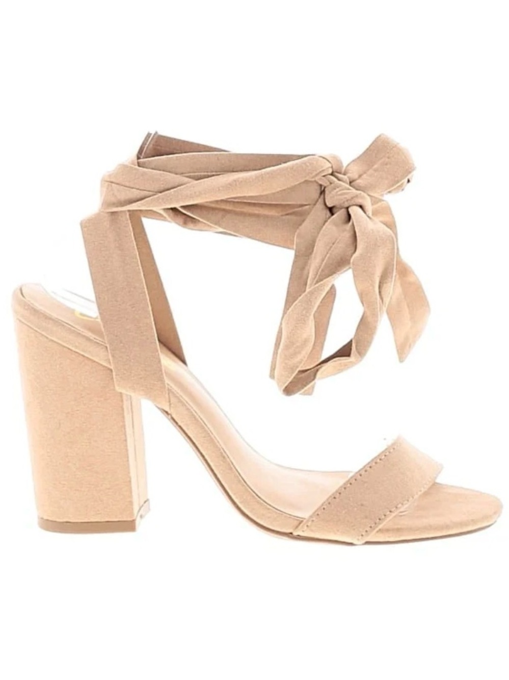 Lulus nude wrap block heel